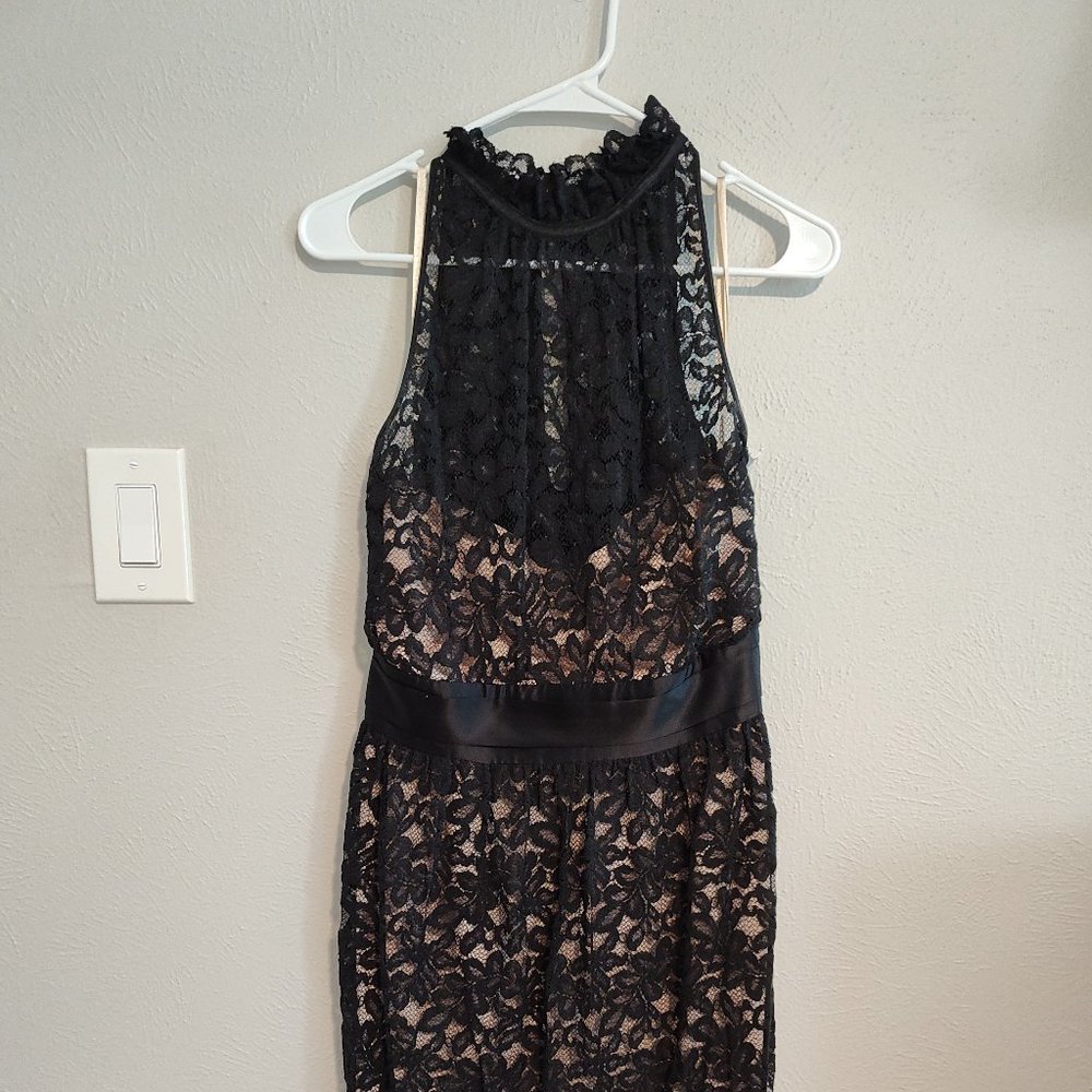 Banana Republic High Neck Lace Overlay Cocktail Dress Size 10